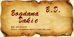 Bogdana Dakić vizit kartica